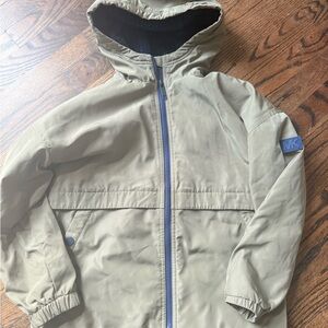 Michael Kors Tan olive green Hooded anorak with Blue Sherpa lining